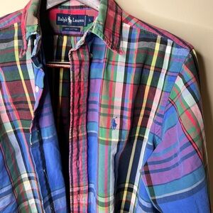 Vintage Ralph Lauren Vibrant Plaid Men's Shirt